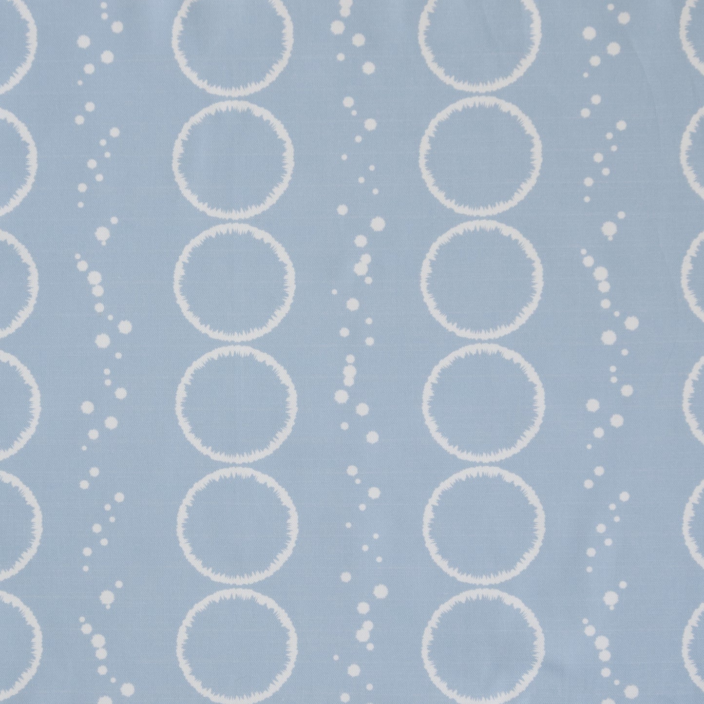 Splash Design in light blue grey printed onto white cotton linen for cushions curtains light upholstery and blinds