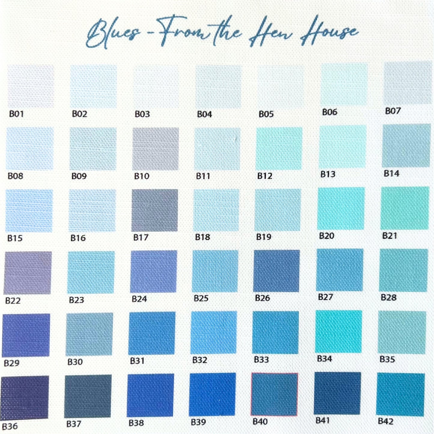 Blues custom colour palette