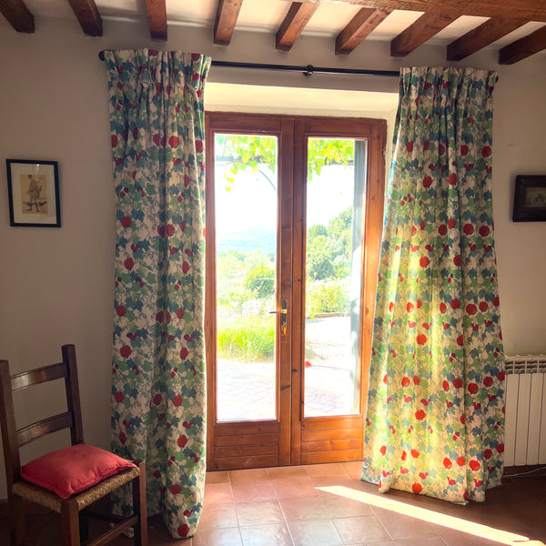 Pomegranate and fig fabric