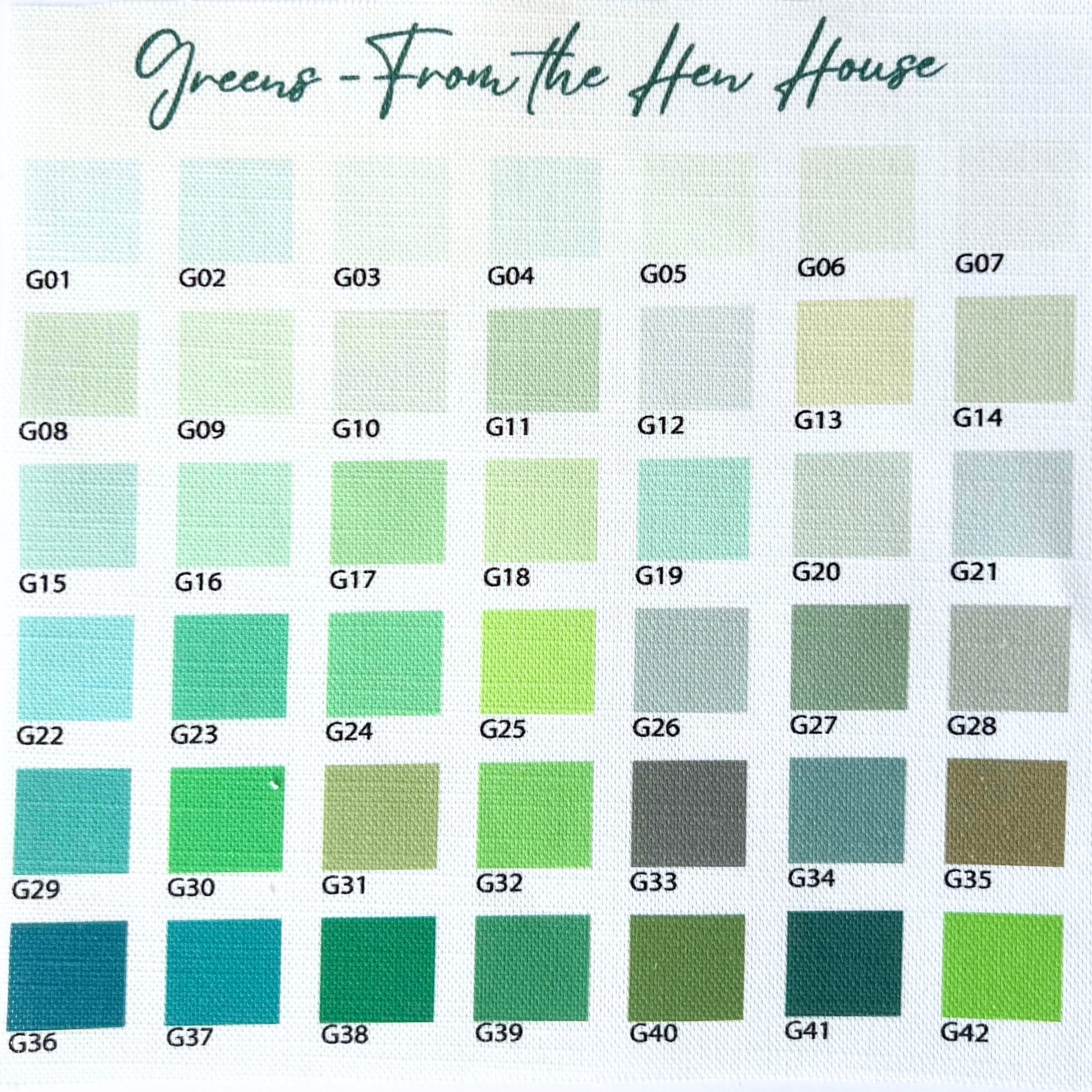 Greens custom colour palette