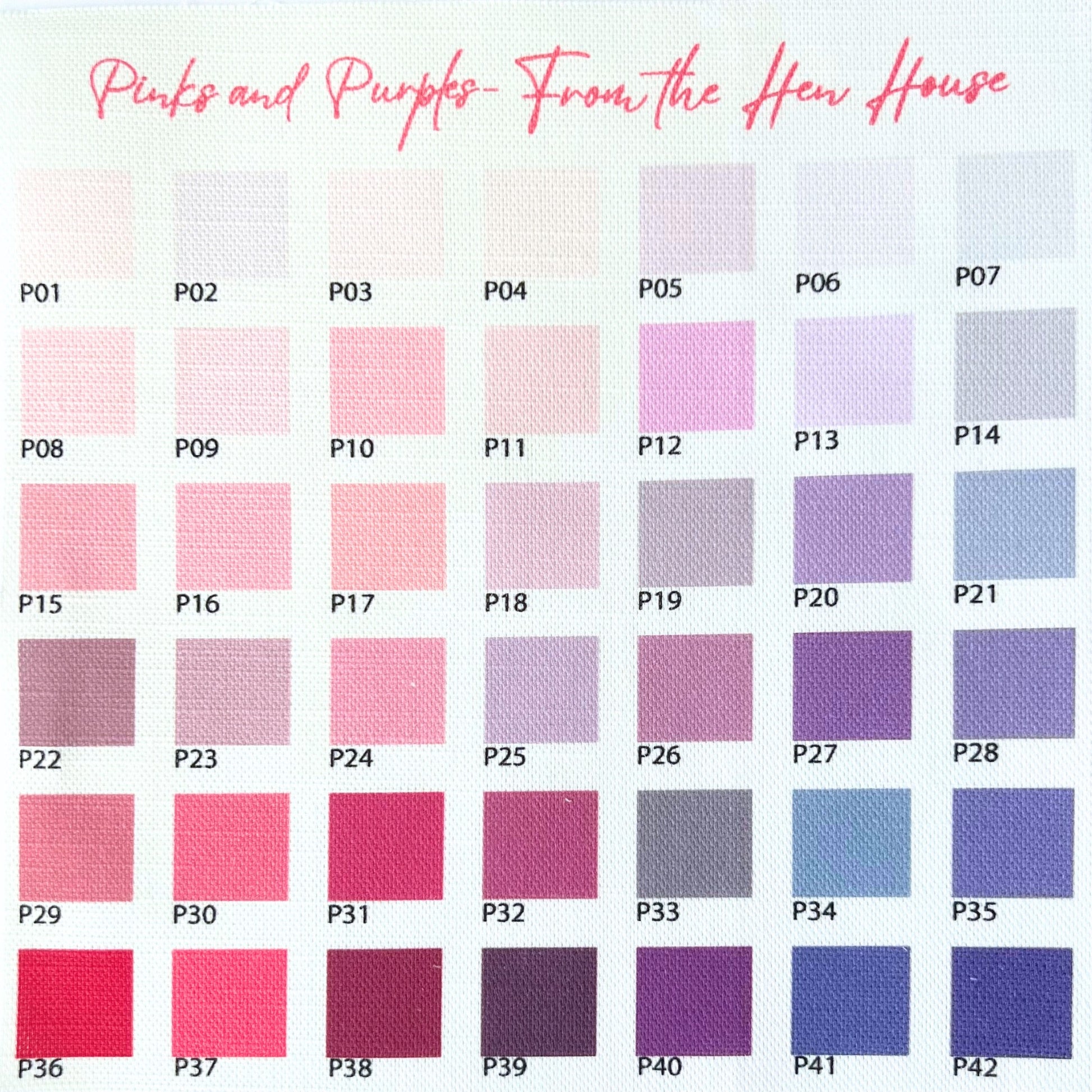 Pinks and purples custom colour palettes