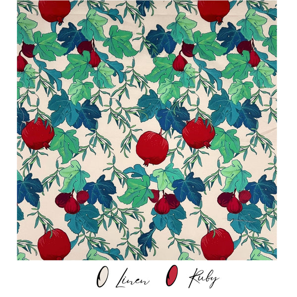 Pomegranate and fig fabric