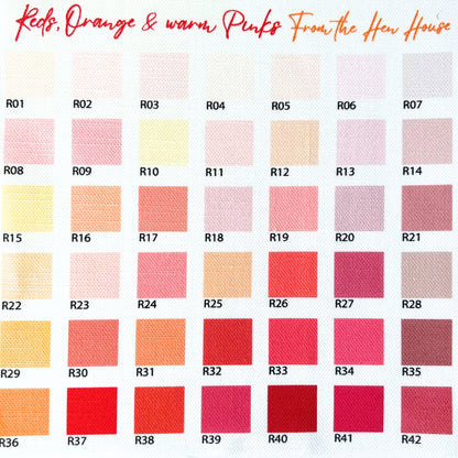 Reds orange and pinks custom colour palette