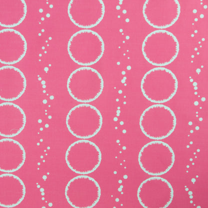 Splash Design in dark pink printed onto white cotton linen for cushions curtains light upholstery and blinds